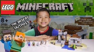 THE DESERT OUTPOST  LEGO MINECRAFT Set 21121  Unboxing Review TimeLapse Build [upl. by Charron]