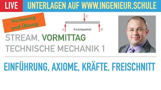 Einführung Kräfte Freischnitt – Vorlesung und Übung – Technische Mechanik 1 [upl. by Olag]