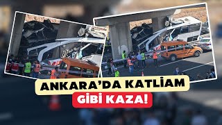 Ankarada korkunç kaza Otobüs ikiye ayrıldı çok sayıda ölü ve yaralı var [upl. by Analad773]