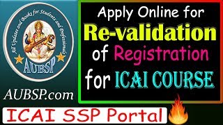 ICAI Revalidation of Registration for CA Final Intermediate Foundation Course [upl. by Eetse]