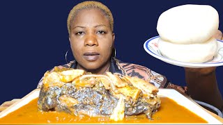 Nigeria food mukbang fish pepper soup with fufu [upl. by Nylisoj]