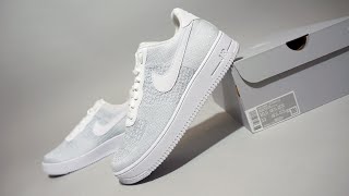 Nike Air Force 1 Flyknit 20 White Pure Platinum AV3042100 [upl. by Michelsen]