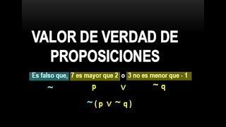 valor de verdad de proposiciones [upl. by Edwards846]