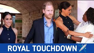 ROYAL TOUCHDOWN✈️ PRINCE HARRY amp OUR DUCHESS OF SUCCESS MEGHAN MARKLE WARM WELCOME IN COLOMBIA [upl. by Yesor]