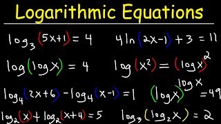 Solving Logarithmic Equations [upl. by Ollecram188]