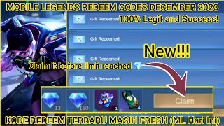 MLBB Redeem Codes December 18 2023  Mobile Legends New Redemption Codes Today  100 legit 😎 [upl. by Couchman]