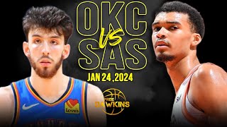 San Antonio Spurs vs OKC Thunder Full Game Highlights  January 24 2024  FreeDawkins [upl. by Granger]