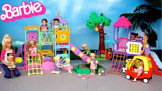 Barbie Family Toddler Dolls Playground Fun amp Night Routine [upl. by Chatwin]