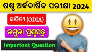 Class 6 half Yearly Question Paper 2024 Edition MIL Odia  CLASS 6 SA1 Odia QUESTION PAPER 2024 [upl. by Herra]