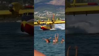 Public Waving at the Canadair CL415 Super Scooper Pilots [upl. by Sillig]