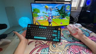 Um dos Melhores Teclados do AliExpress  Akko 5075b teste no Fortnite [upl. by Nilrem]