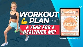 January 2024 Fitness Calendar  A YEAR for a HEALTHIER YOU [upl. by Hildebrandt]