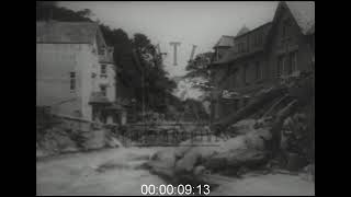 Flood at Lynmouth in Devon 1910s  Archive Film 1000457 [upl. by Alikee780]