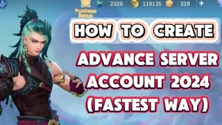 HOW TO CREATE ADVANCE SERVER ACCOUNT 2024 FASTEST AND EASIEST WAY gaming [upl. by Yesdnil]