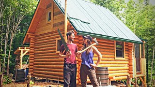 Canadian Couple Builds Their DREAM Home with HANDTOOLS Tiny Log Cabin in the Forest FULL BUILD [upl. by Oxford]