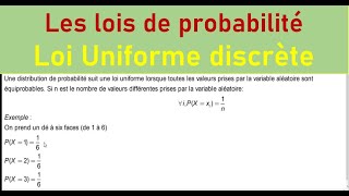 Loi uniforme discrète et calcule des probabilités [upl. by Larena]