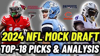 2024 NFL Mock Draft Top18 amp Impact on Fantasy Football Rookie Drafts  fantasyfootball [upl. by Maure]