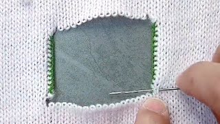 Amazing Way to Repair a Big Hole in a Sweater 💞Great Method👍💯 [upl. by Hanni382]