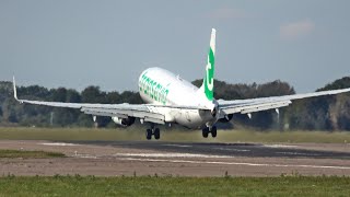 GO AROUND  Transavia Boeing 737800 PHHXF at Norwich Airport [upl. by Mandych]