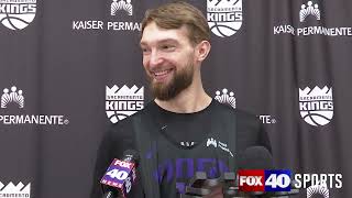 Domantas Sabonis reacts to AllStar snub reflects on success of Sacramento Kings 52 road trip [upl. by Aiotal753]