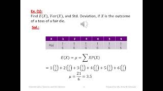 Expected value variance and std deviation [upl. by Attennaej247]