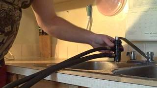 How to attach the Unicouple Hose for a Portable Dishwasher to a regular faucet [upl. by Ainnet]