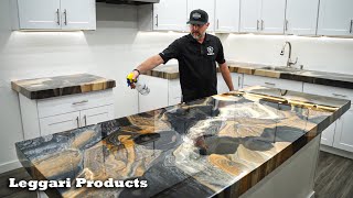 Use Epoxy To Coat Existing Countertops To Make Them Look Like Real Stone  Step By Step Explained [upl. by Yttap129]