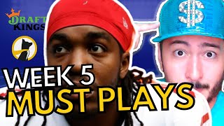 Play These Guys For DraftKings Week 5  Underdog  2024 Fantasy Football [upl. by Cavuoto]