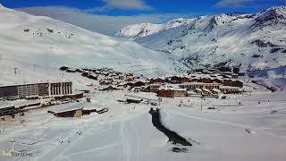 Tignes 2018 Val Claret Drone Flying over the Lake to Le Lavachet and the Resort Centre [upl. by Edra]