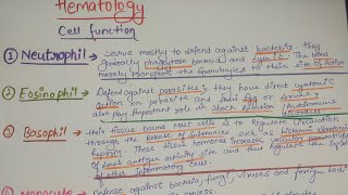 hematology cellfunction pathology wbc functions importantquestions bloodcomponent learning [upl. by Auof370]