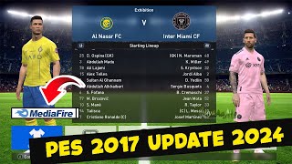 TERBARU  CARA INSTAL PES 2017 UPDATE 2024 DI LAPTOP ATAU PC  update pemain logo dan jersey [upl. by Oakman496]