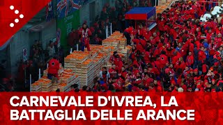 LIVE Carnevale dIvrea 2024 la battaglia delle arance diretta video [upl. by Tinya]