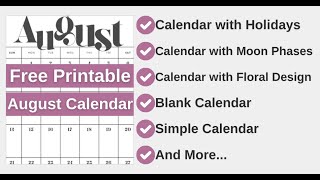 August 2024 Calendar Templates  Free Printable 2024 calendar august2024 [upl. by Genna]