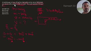 a machine gun of mass 10 kg fires [upl. by Wier]