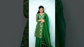 Banarasi Saree Into Dress 💚😍❤️ shortsvideo dressup fashion outfit sareeintodress explore [upl. by Dahcir241]