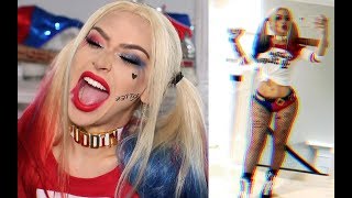 HARLEY QUINN HALLOWEEN TRANSFORMATION  Carli Bybel [upl. by Asinla]