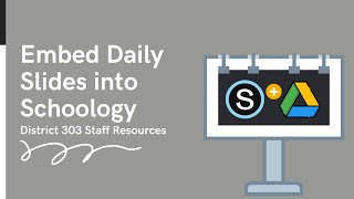 Share Daily Agenda Slides in Schoology [upl. by Millford]