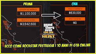 ROCKSTAR FESTEGGIA I 10 ANNI DI GTA 5 ONLINE ABBASSANDO I GUADAGNI DEL COLPO A CAYO PERICO [upl. by Yort]