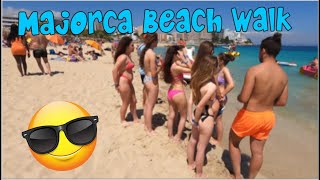 Majorca Island Beach Walk Full Magaluf Calvia Beach ✨🏝 All Majorca Beaches 1 [upl. by Aihgn767]