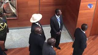 President Kenyattas aide de camp and personal assistant caught up in a push and pull at AU summit [upl. by Dleifxam]