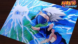 How to DrawquotHatake Kakashi with Chidoriquotstep by stepTutorialfor beginnersNarutoShippuden [upl. by Minnaminnie621]