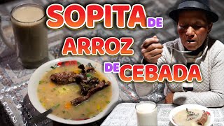 RICA SOPITA DE ARROZ DE CEBADA Con carne seca  Doña Empera [upl. by Anitsua756]