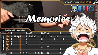 One Piece  Memories  Acoustic Fingerstyle Guitar Cover TABS Tutorial [upl. by Andonis]