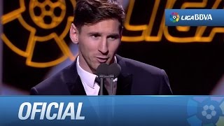 Premios LaLiga ● Lionel Messi mejor delantero Liga BBVA 20142015 [upl. by Clintock]