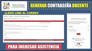 Siagie v50  Generar Contraseña de Docente que llego a mi correo en la Versión 50  Validado [upl. by Onitselec]