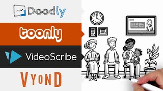 Doodly vs Toonly vs VideoScribe Vs Vyond 2024 Best WhiteBoard Animation Software [upl. by Nevah]