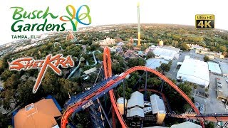 2018 SheiKra Dive Coaster On Ride Front Row Ultra HD 4K 60fps POV Busch Gardens Tampa [upl. by Annorah701]