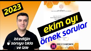 LGS Ekim Ayı Matematik Örnek Sorular ve Çözümleri 2023 PDF [upl. by Spearing]