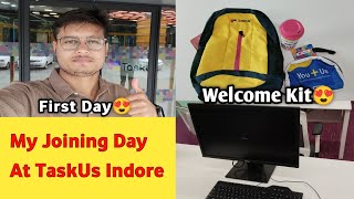 My Joining Day At TaskUs First Day at TaskUs  Welcome Kit  Salary  international Process [upl. by Ellerud560]