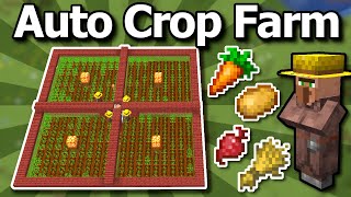 Minecraft Villager Auto Crop Farm Tutorial  Potato Wheat Carrot Beetroot [upl. by Tuhn]